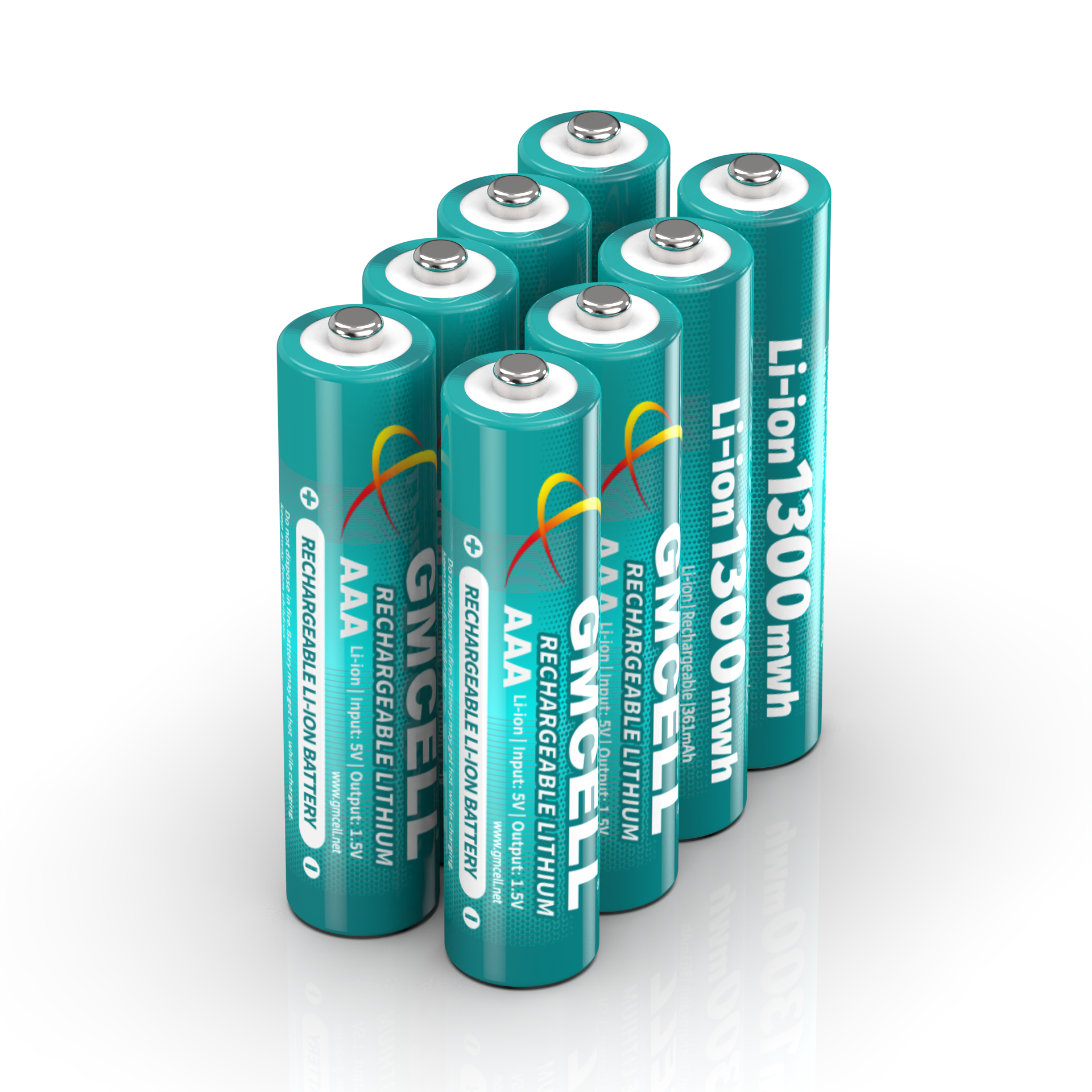 1.5 Volt Aaa Li on Battery 1.5v 1300mWh GMCELL Rechargeable Lithium Battery for Smart Lock & MP3 Player