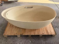 Baignoire autoportante moderne en surface solide, ovale de luxe en pierre, pour salle de bain, bain à remous haut de gamme en pierre artificielle intégrée