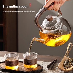 Ấm trà thủy tinh <span class=keywords><strong>borosilicate</strong></span> chịu nhiệt cao, ấm pha trà hoa gia dụng, bộ pha trà, ấm tách trà nước - Product Image 2