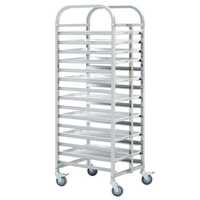 Chariot mobile à 15 niveaux en acier inoxydable pour plaques de cuisson GN, étagère de refroidissement pour boulangerie, hôtel, restaurant, cuisine