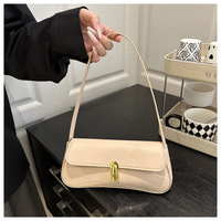 Vintage Damen PU Leder Umhängetaschen Einfache einfarbige Lady Phone Achsel Tasche Lock Design Weibliche Casual Handtaschen Geldbörse