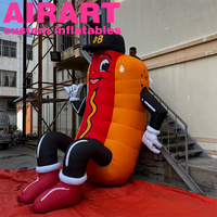 Ballon gonflable en forme de hot-dog en tissu Oxford, personnage de dessin animé gonflable, Artair Inflatables, saucisse gonflable personnalisée, dessin animé