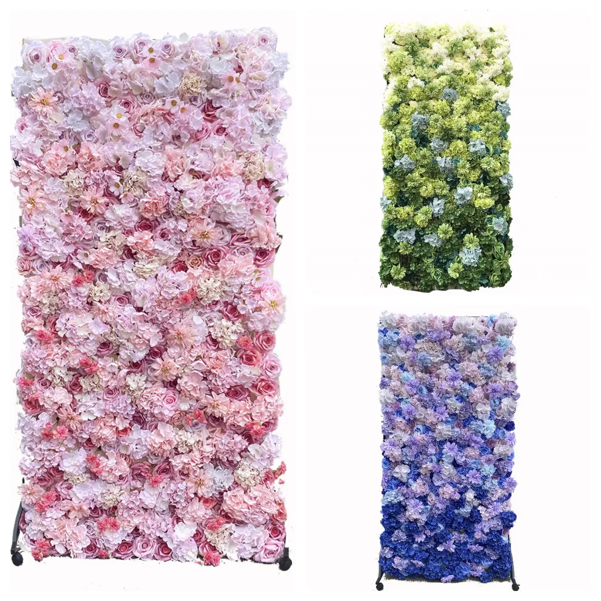 Eucalyptus flores artificiales bouquet faux hortensia fleur décor Artificielle pivoine rose mur de mariage