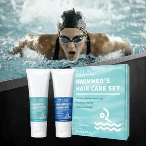 Juego de champú y acondicionador hidratante para tratamiento de agua dura para nadadores, juego para el cuidado del cabello, evita el cloro de la piscina - Product Image 1