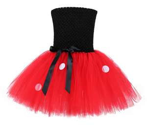 2025 nueva llegada producto ratón de dibujos animados Cosplay disfraz lindo punto rojo y negro decoración chica tutú vestido 3 uds conjunto - Product Image 2