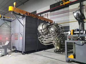Macchine Rotomolding a navetta Multi-stazione a doppio braccio con componenti di nucleo per la produzione di sfere sottaceto - Product Image 6
