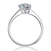 Bague romantique en moissanite ronde, argent sterling 925, sertie de griffes, plaquée rhodium, cadeau d'anniversaire
