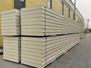 Paneles sándwich <span class=keywords><strong>Topolo</strong></span> de 10mm, núcleo de PU Exterior de Metal para paredes de techo de Villa, hoteles, casas avícolas, salas frías, hospitales, talleres - Product Image 5