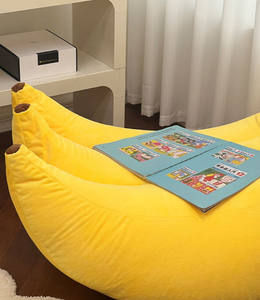 Sillón de Descanso para Dormitorio, Amarillo, <span class=keywords><strong>Respaldo</strong></span> Cómodo, Sofá Individual Pequeño, Forma de Plátano, Puff - Product Image 2