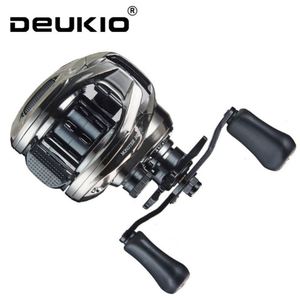 Moulinet de pêche baitcasting haute qualité DC2000 7.0:1 en fibre de carbone et nylon pour eau salée, main gauche, pour rivière, lac et ruisseau, 3+1 roulements - Product Image 4