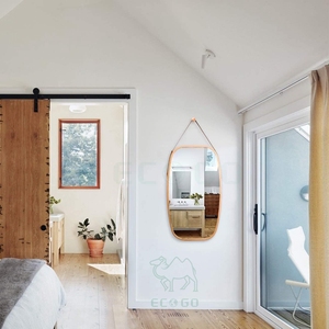 Home Bathroom <b>Mirror</b> Full Length <b>Mirror</b> Wall Mount <b>Bamboo</b> Frame Adjustable Hanging Strap - Product Image 4