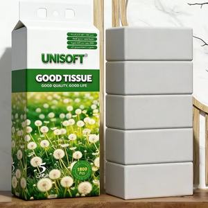 Vente directe d'usine OEM UNISOFT – Mouchoirs en papier suspendus doux et résistants, personnalisables, écologiques, 4 plis, 1800 feuilles - Product Image 2