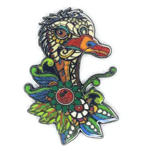 Custom New Creative Special colorful bird Combination Fashion Lapel Pin Alloy Drip oil noodles combination fashion lapel Pin