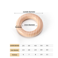 Wholesale Natural Beech Wood Ring Unfinished DIY Solid Wooden Rings for Craft