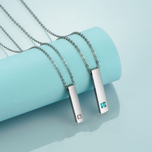 In acciaio inox collana di gioielli di moda in acciaio <span class=keywords><strong>romantico</strong></span> ciondolo <span class=keywords><strong>coppia</strong></span> collana incisa al Laser <span class=keywords><strong>per</strong></span> <span class=keywords><strong>regalo</strong></span> di San Valentino - Product Image 2