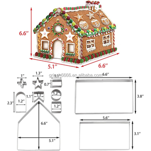 Emporte-pièces en pain d'épice 3D pour maison en pain d'épice <span class=keywords><strong>Kit</strong></span> <span class=keywords><strong>de</strong></span> maison en pain d'épice <span class=keywords><strong>de</strong></span> Noël pour enfants - Product Image 3