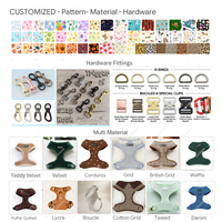 Harnais pour chien personnalisé anti-traction avec 3 boucles et poignée de sécurité, ensemble collier et laisse personnalisable, fabricant de harnais de luxe pour chien