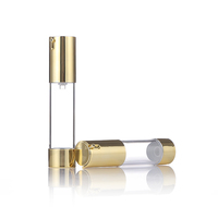 Emballage cosmétique liquide vide en plastique or argent Bouteilles à pompe de lotion sans air pour soins de la peau sérum crème visage shampooing