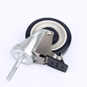 3/4/<span class=keywords><strong>5</strong></span>/6/8 Zoll schwarz blau silber Gummi drehbar Stahl kern industrielle Lenkräder für Supermarkt Shop Trolley - Product Image 6
