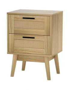 Unique Handmade Solid Wood Nightstand with 2 Large Storage Drawers Luxury Bedroom Furniture for Home Living Room and Guest Room - Product Image 2