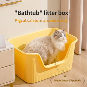 Extra Large Integrated Open Cat <b>Litter</b> <b>Box</b> Deepened Enlarged Easy Clean Giant Cat Toilet Designed to Prevent External Splashing - Product Image 3