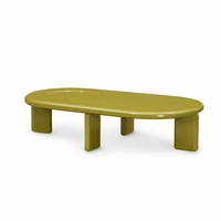 Table basse postmoderne en laque haute brillance de forme rectangulaire, table centrale pour salon et appartement