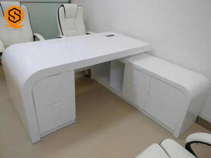 Moderno blanco ejecutivo CEO Oficina escritorio gerente L forma estación de trabajo escritorio Mesa escritorios de oficina - Product Image 4