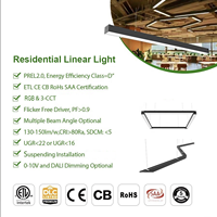 Lámpara de Suspensión Lineal LED Inteligente Minimalista |   Lámpara de Aluminio con Control por Aplicación, Regulación de Intensidad Ascendente/Descendente, RGB y CCT Completos, para Estudio y Escritorio