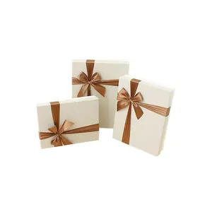 Creative Bow Box Packaging Foil Stamping Skincare Product Removable Packaging Lid And Base Clothing Garment Gift Boxes