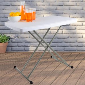 Lightweight Portable 110LBS Capacity Folding Adjustable <strong>Small</strong> Plastic <strong>Table</strong> for <strong>Camping</strong>, Playing Cards and Crafting - Product Image 5