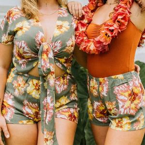 Shorts en rayonne sur mesure, design OEM, été, luxe, taille élastique, imprimé hawaïen - Product Image 4