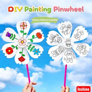 Moulins <span class=keywords><strong>à</strong></span> <span class=keywords><strong>vent</strong></span> vierges DIY pour enfants, <span class=keywords><strong>à</strong></span> colorier soi-même, kit d'artisanat, cadeaux de fête en gros - Product Image 5