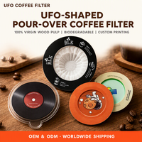 Filtre à café jetable en papier, en pâte de bois vierge, style soucoupe volante UFO, pour la préparation du café à la maison et au bureau