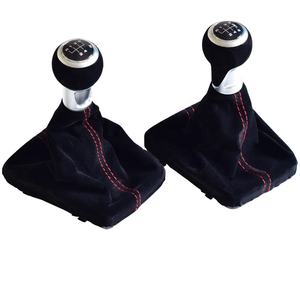 Poignée de levier de vitesses en cuir suédé pour voiture à 5 ou 6 vitesses, housse de protection pour <span class=keywords><strong>Audi</strong></span> A3 <span class=keywords><strong>S3</strong></span> 8V S-line 2014-2020 - Product Image 1