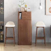 Mesa de Bar moderna para sala de estar, mueble de almacenamiento de Color café, armario de vino para el hogar