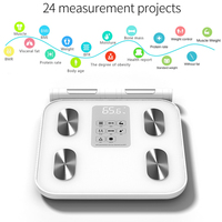 Balance connectée intelligente à 8 électrodes pour usage domestique, analyse de la composition corporelle, IMC, LED, avec application
