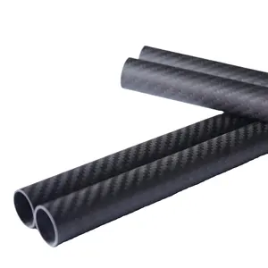 3K Twill Matte Custom Black Carbon Fiber Tube For Construction Aviation Marine