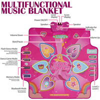 FiveS tar Kids Dance Mat Toys Musikalisches Tanz teppichs pielzeug Elektrische Tanz matte Bodens piele Spielzeug mit Musik Licht für Mädchen Geschenk