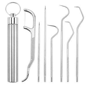 Wholesale Stainless Steel Toothpick Set <b>Tooth</b> Flossing Reusable Toothpicks Portable Floss <b>Teeth</b> Cleaner Oral <b>Cleaning</b> <b>Tools</b> 2024 - Product Image 2
