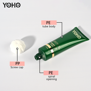 Tubo de mascarilla antiarrugas de colágeno dorado personalizado de 50 ml con tapa de flor / acabado perlado / envase de lujo para el cuidado de la piel OEM ODM - Product Image 3