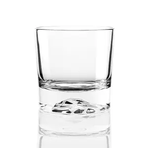 Commercio all'ingrosso della fabbrica 315 ml fondo personalizzato modello occhiali da whisky di whisky Bar di vetro vecchio stile con campione gratuito