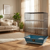 Cage à oiseaux compacte et haute en fil métallique pour perruches, avec plateau à déjections amovible, enclos de démarrage pour canaris, pinsons et petits parakeets