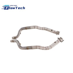 Kit de Downpipe Droit en Acier Inoxydable T304 avec Bouclier Thermique pour Jaguar F-Type 3.0T V6 Supercharged - Product Image 2