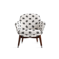 Fauteuil de loisirs de luxe italien, design moderne et minimaliste, en tissu, pour villa, salon et projet d'hôtel de charme