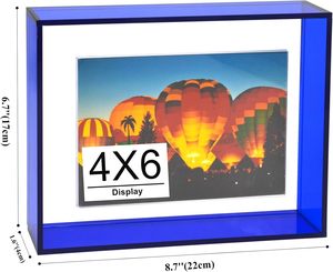 2024 New Arrival Acrylic Stainless Steel Magnetic Crystal Glass Double Sided Floating Modern Stylish Rectangular Wall Hanging - Product Image 2
