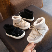 Bottes d'hiver pour bébés et enfants, fourrées en velours, mi-mollet, antidérapantes, en coton, directement de l'usine