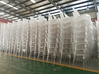 Chine Usine Hôtel De Mariée PC En Plastique Résine Cristal Événements Transparent Clair Acrylique Location De Mariage Couple Chaises pour Cérémonie