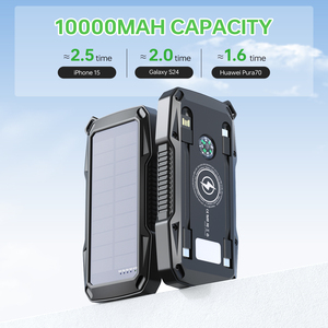 Portable Solar Charger Power <strong>Bank</strong> 10000mAh Waterproof <strong>Battery</strong> Charger Emergency Outdoor <strong>Camping</strong> Light Solar Power <strong>Bank</strong> - Product Image 3