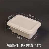 Vente en gros de boîtes alimentaires rectangulaires en papier kraft de 900 ml, emballages écologiques, matériaux recyclés, boîtes à emporter pour sushis, chewing-gum