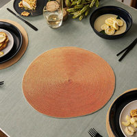 Nouveau Set de Table Moderne de Luxe Écologique en PP Tressé Isolant Thermique Résistant de 380 mm de Diamètre pour Noël et Ramadan